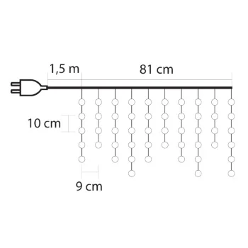 Svetleći niz sa 50 hladno belih LED dioda KAF50LED/WH-1